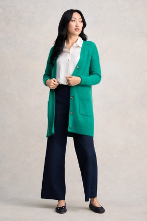 Button Through Mohair Cardigan - Jade