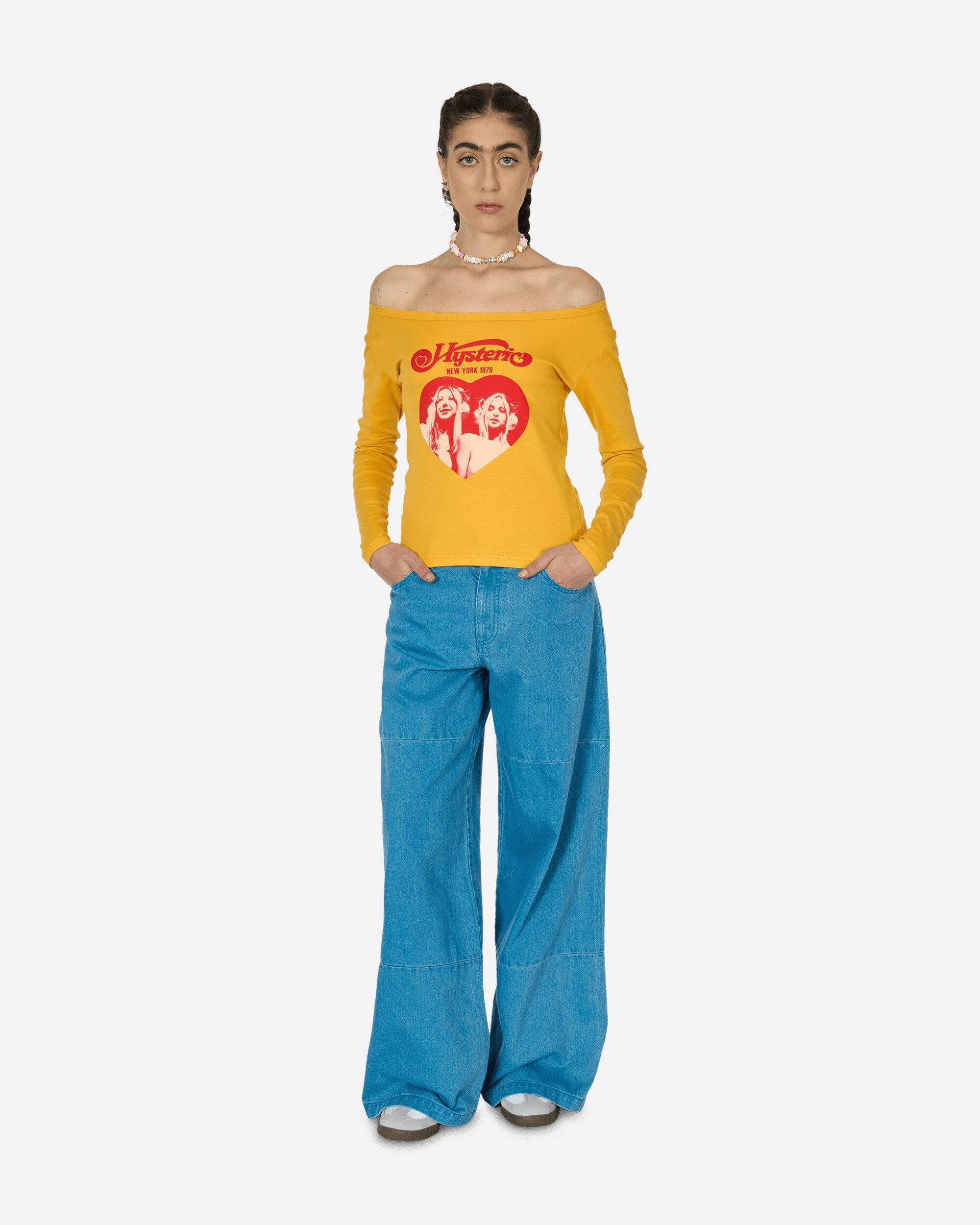 Colored Denim Wide Pants Blue