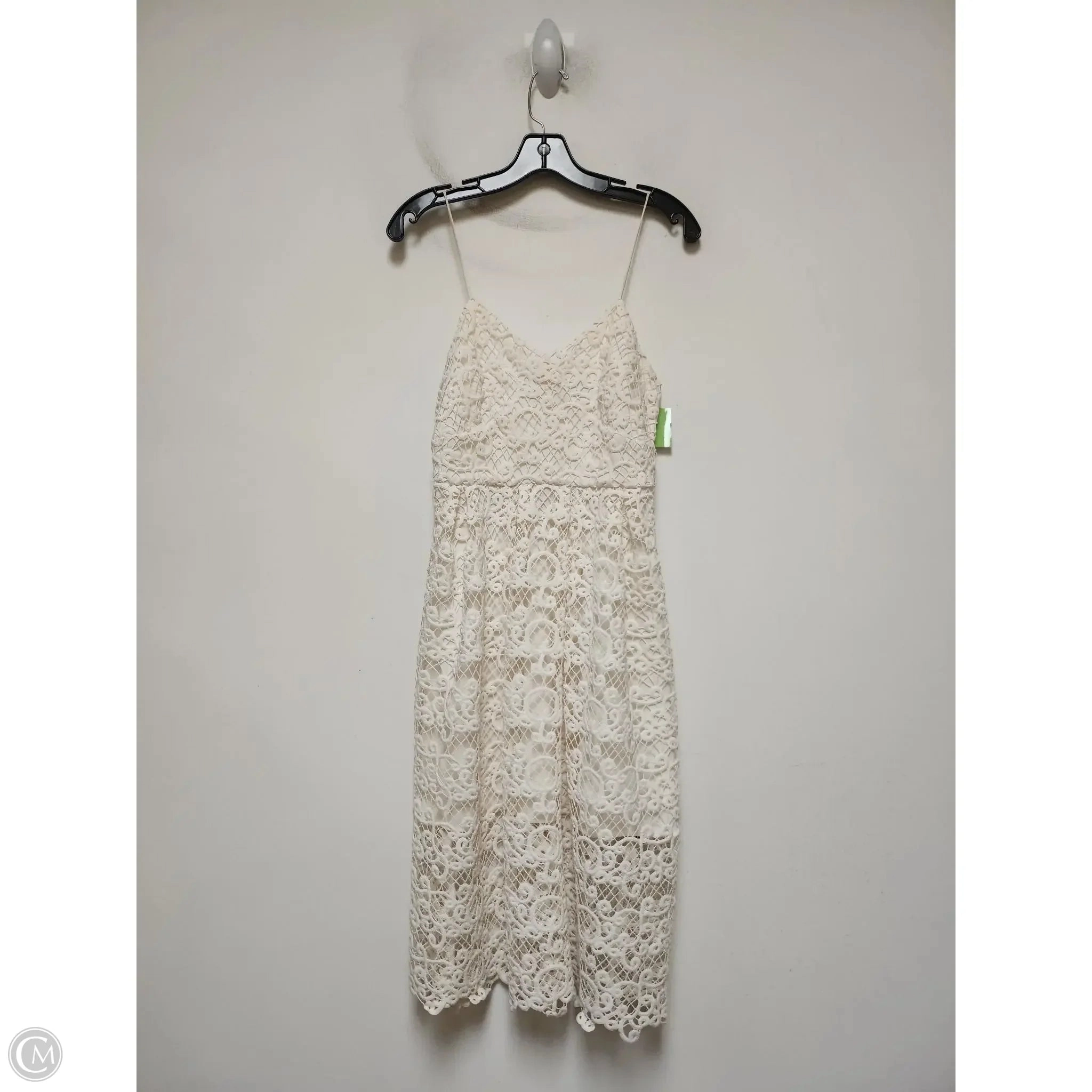 Dress Casual Midi By Express In Cream, Size: Xs