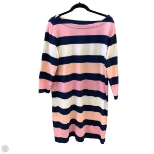 Dress Casual Midi By Lands End In Striped Pattern, Size: L