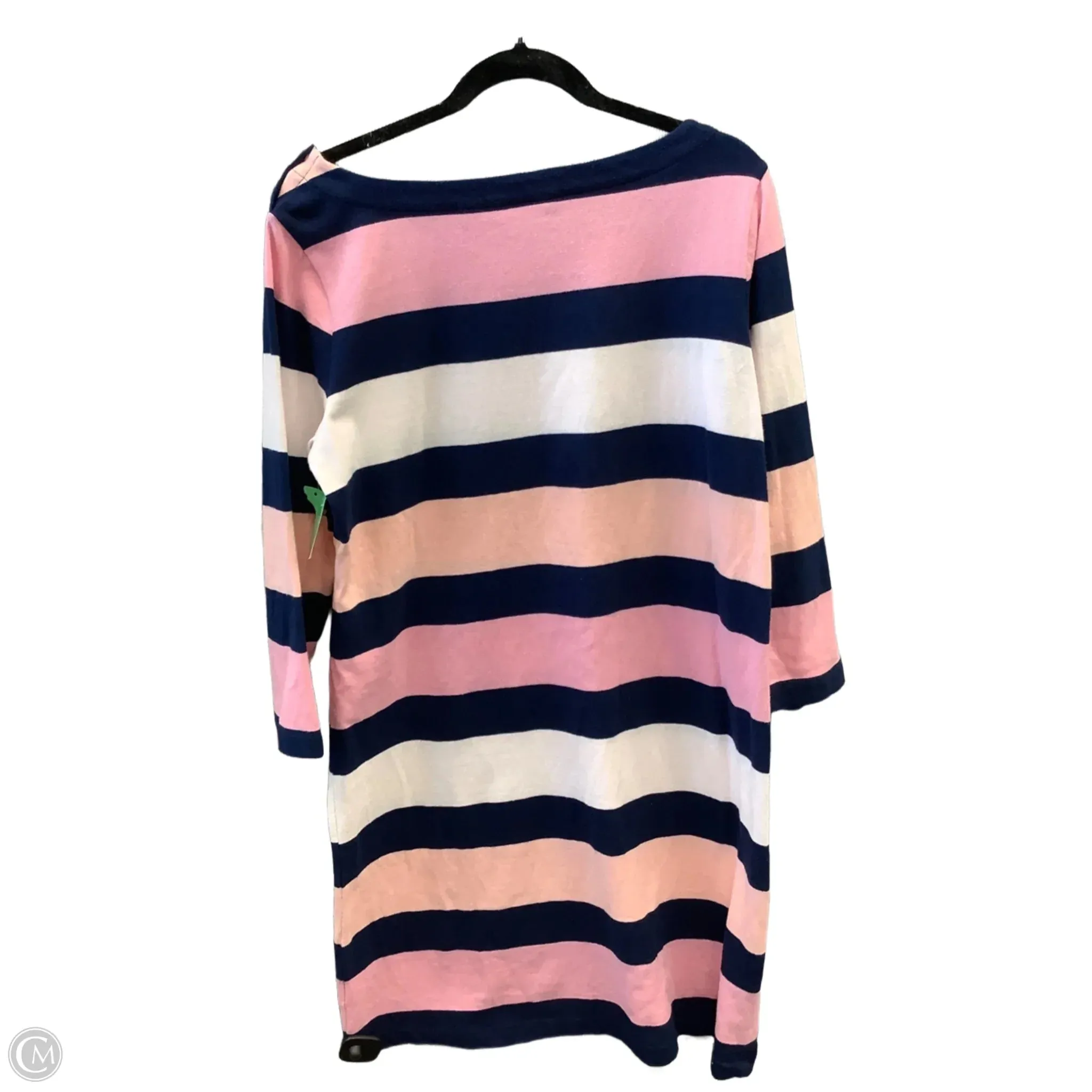 Dress Casual Midi By Lands End In Striped Pattern, Size: L