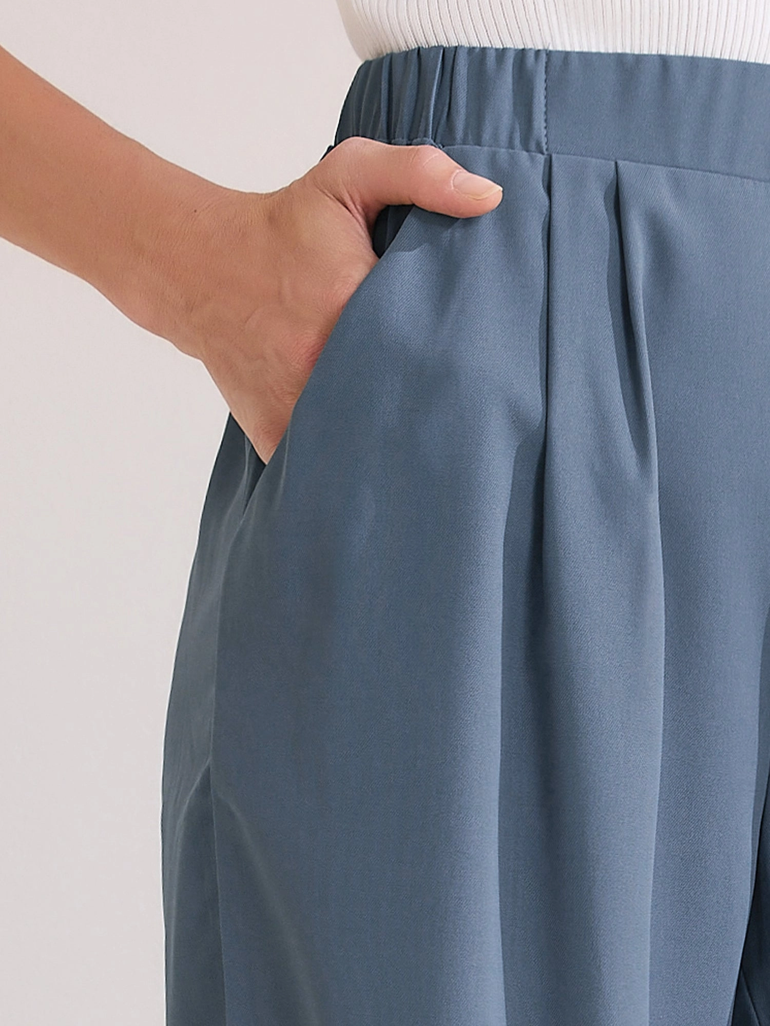Dressy Casual Wide Leg Pocketed Business Work Suit Pants