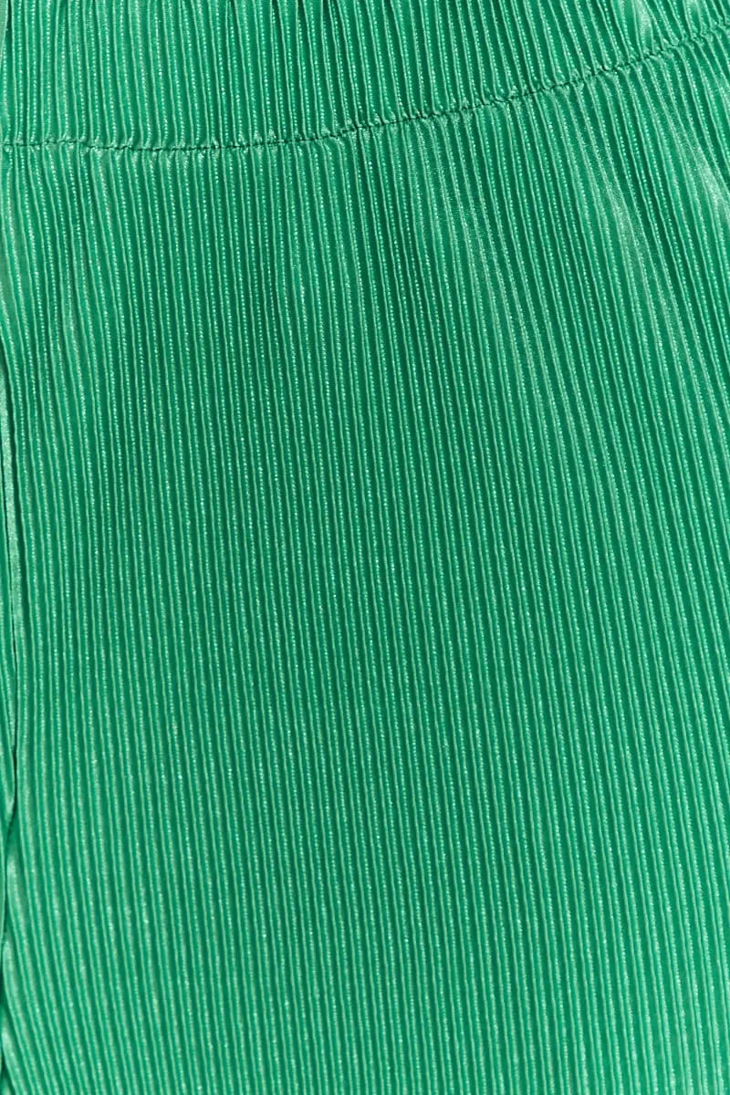 Green Plisse Pants