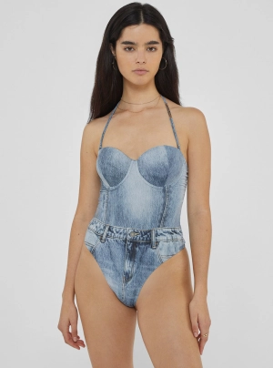 Guess Originals Denim Print Swimsuit