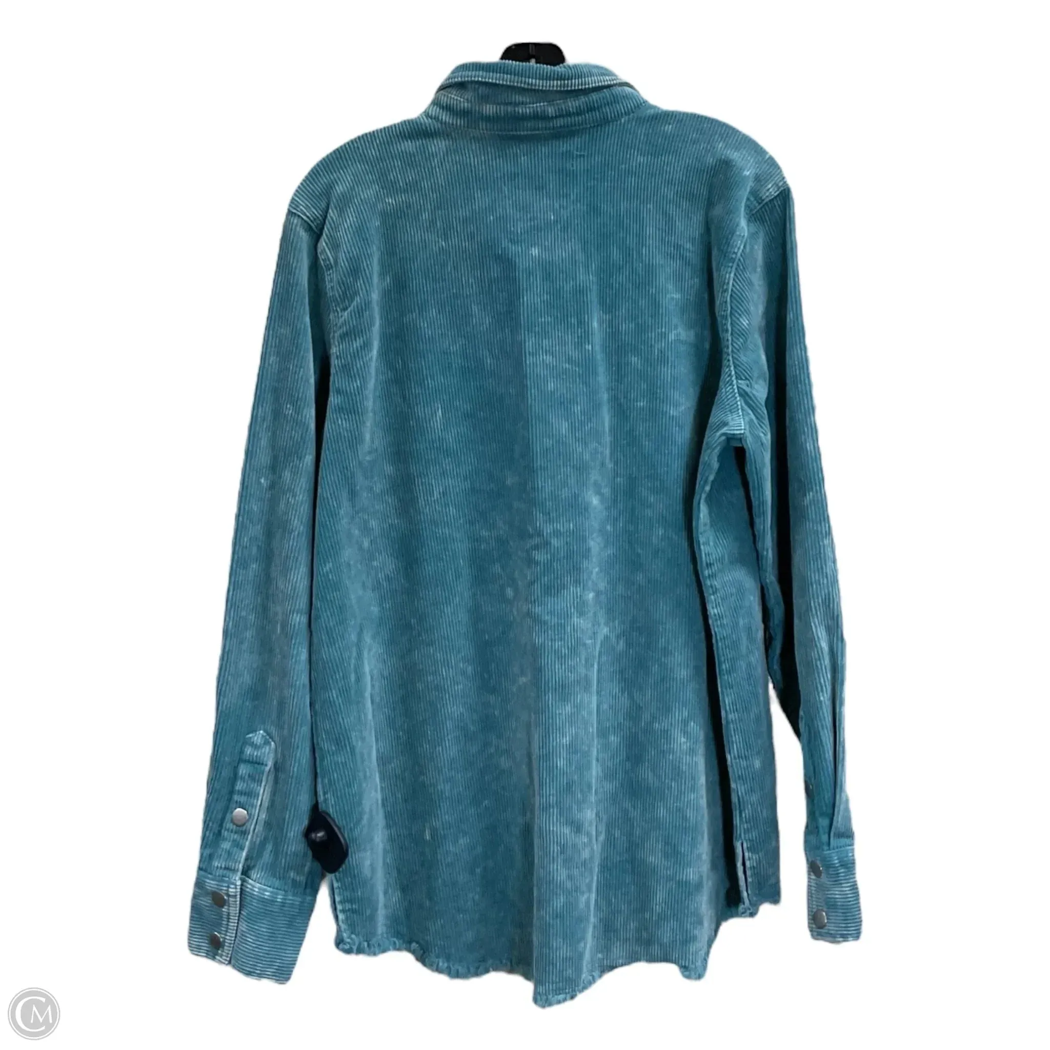 Jacket Shirt By Clothes Mentor In Teal, Size: Xl