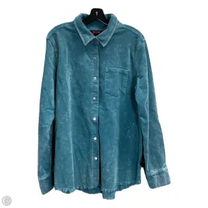 Jacket Shirt By Clothes Mentor In Teal, Size: Xl