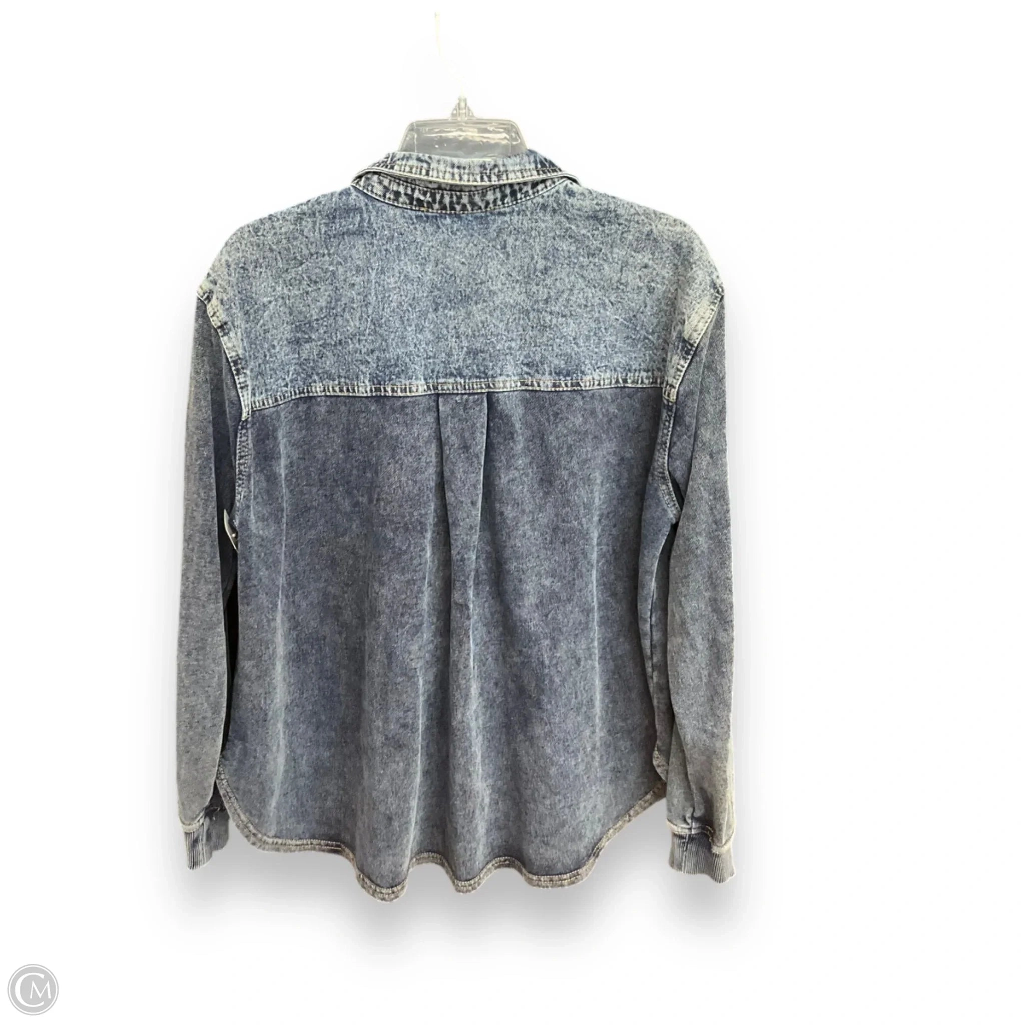 Jacket Shirt By Jane And Delancey In Blue Denim, Size: L