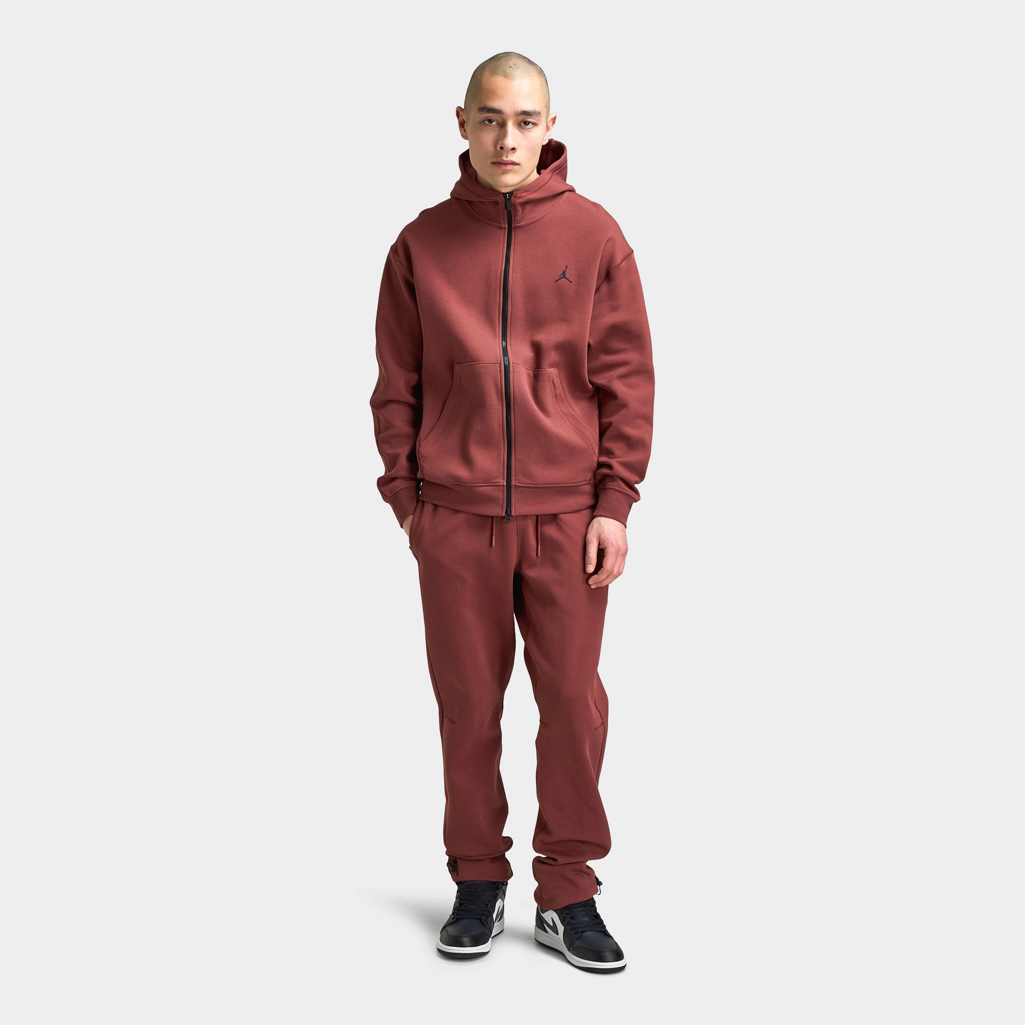 Jordan Sport Hoop Fleece Dri-FIT Full Zip Hoodie Dark Pony / Black