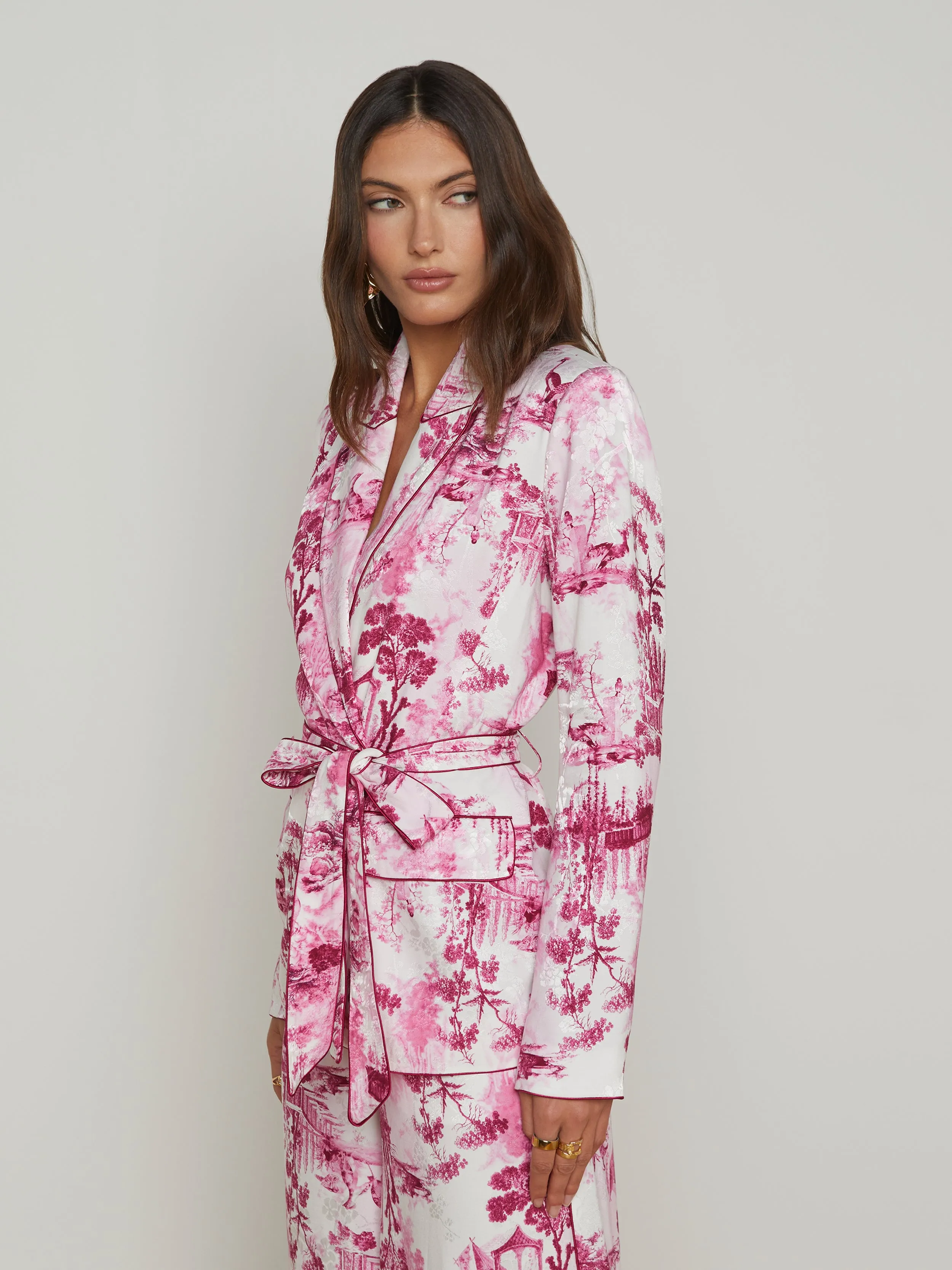 Jordana Satin Wrap Blazer