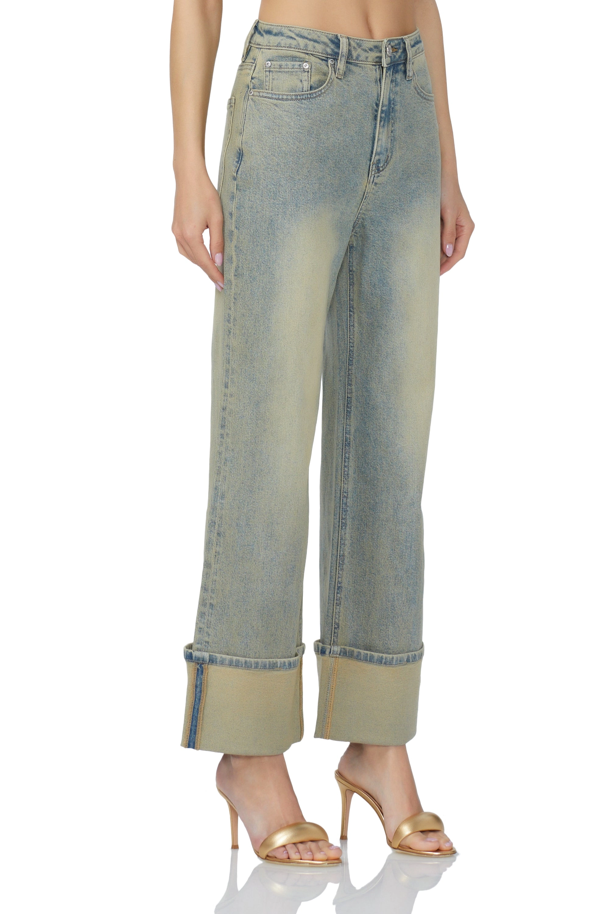 Kendall Wide Cuff Pant - Mellow Tint Wash