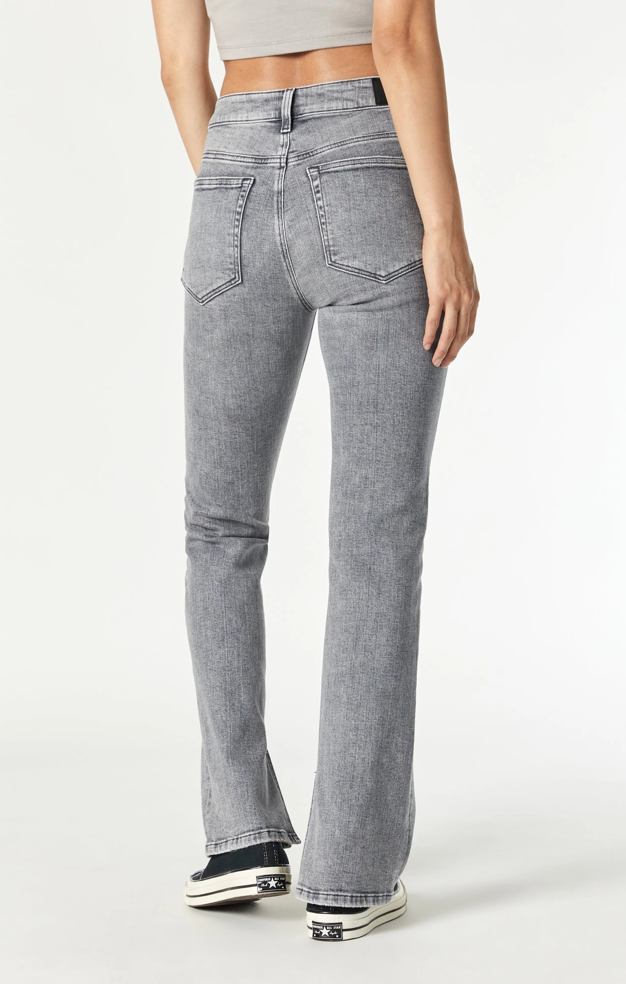 MARIA SLIT HEM FLARE IN VINTAGE GREY LA BLUE