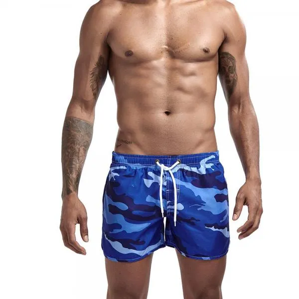 Men Fashion Camouflage Three-point Shorts Beach Pants Sports Split Shorts Men
