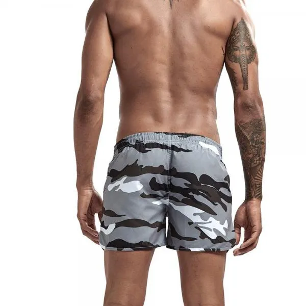 Men Fashion Camouflage Three-point Shorts Beach Pants Sports Split Shorts Men