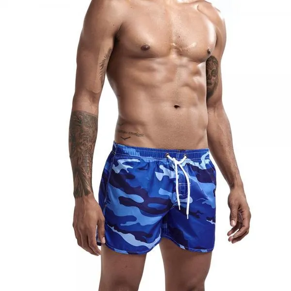 Men Fashion Camouflage Three-point Shorts Beach Pants Sports Split Shorts Men