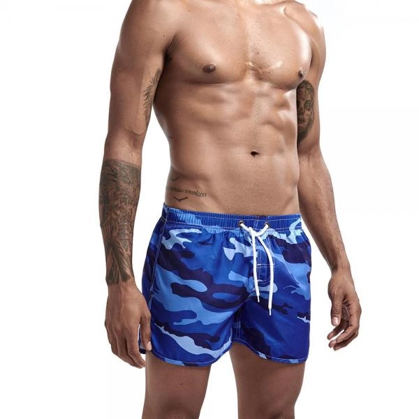 Men Fashion Camouflage Three-point Shorts Beach Pants Sports Split Shorts Men