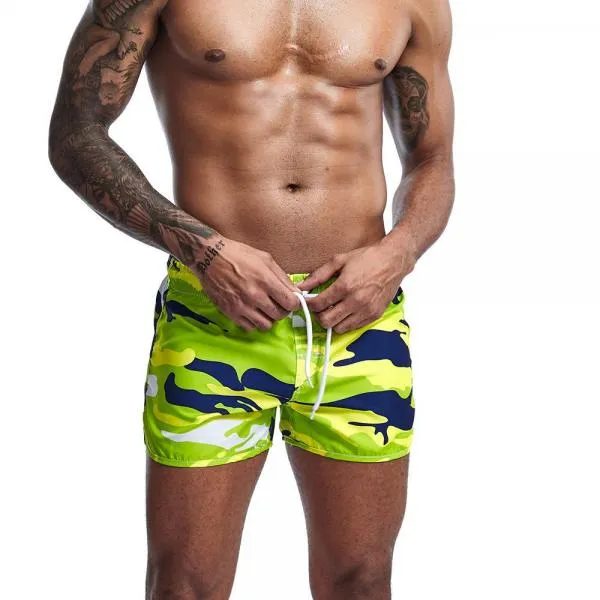 Men Fashion Camouflage Three-point Shorts Beach Pants Sports Split Shorts Men