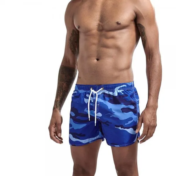 Men Fashion Camouflage Three-point Shorts Beach Pants Sports Split Shorts Men