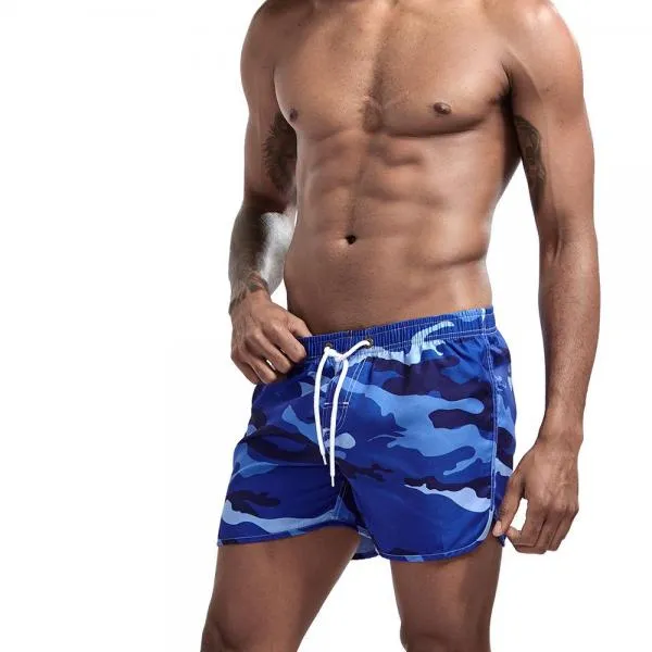 Men Fashion Camouflage Three-point Shorts Beach Pants Sports Split Shorts Men