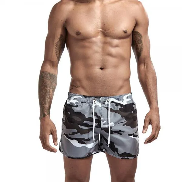 Men Fashion Camouflage Three-point Shorts Beach Pants Sports Split Shorts Men