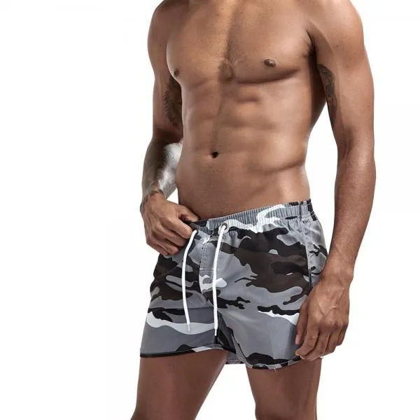 Men Fashion Camouflage Three-point Shorts Beach Pants Sports Split Shorts Men