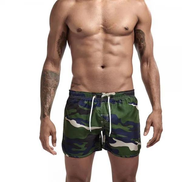 Men Fashion Camouflage Three-point Shorts Beach Pants Sports Split Shorts Men
