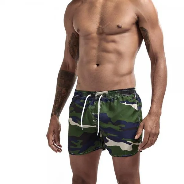 Men Fashion Camouflage Three-point Shorts Beach Pants Sports Split Shorts Men