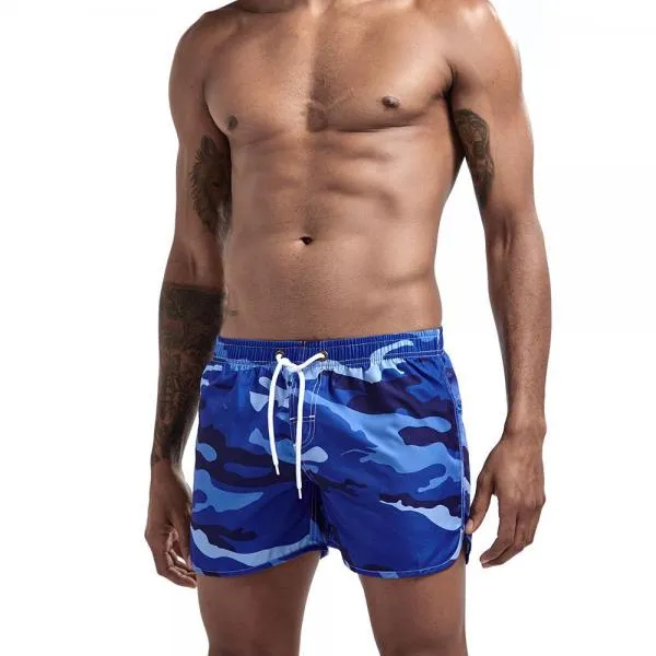 Men Fashion Camouflage Three-point Shorts Beach Pants Sports Split Shorts Men