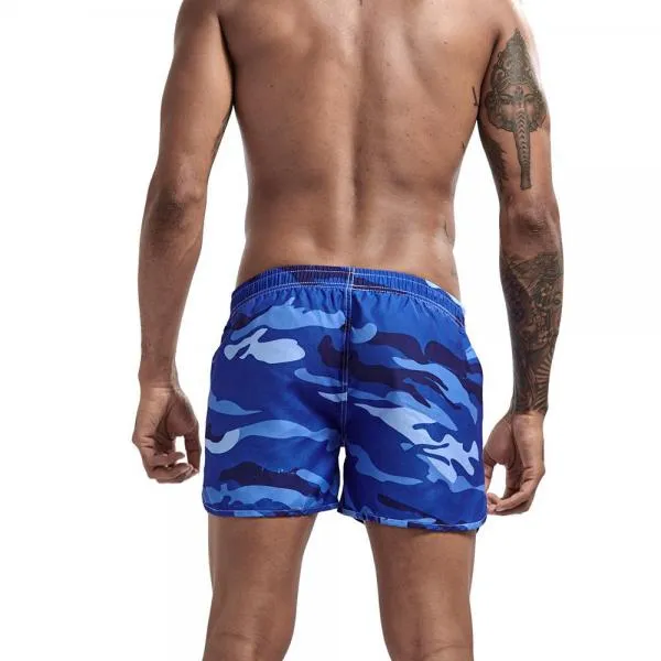 Men Fashion Camouflage Three-point Shorts Beach Pants Sports Split Shorts Men