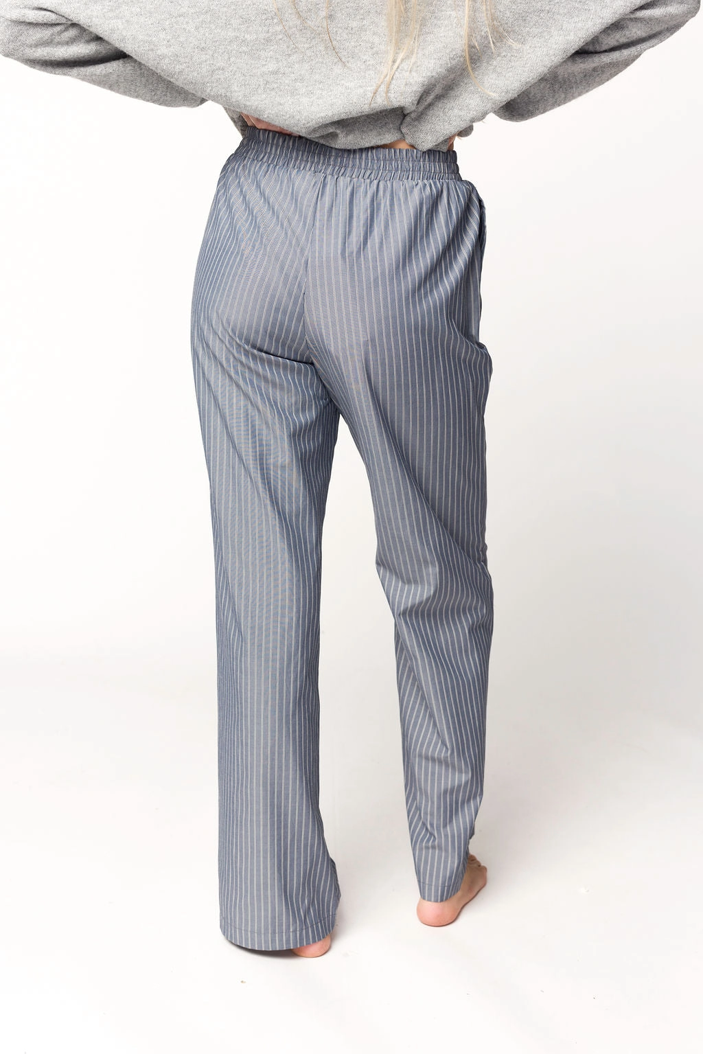 Michelle Striped Pajama Style Pants in Midnight