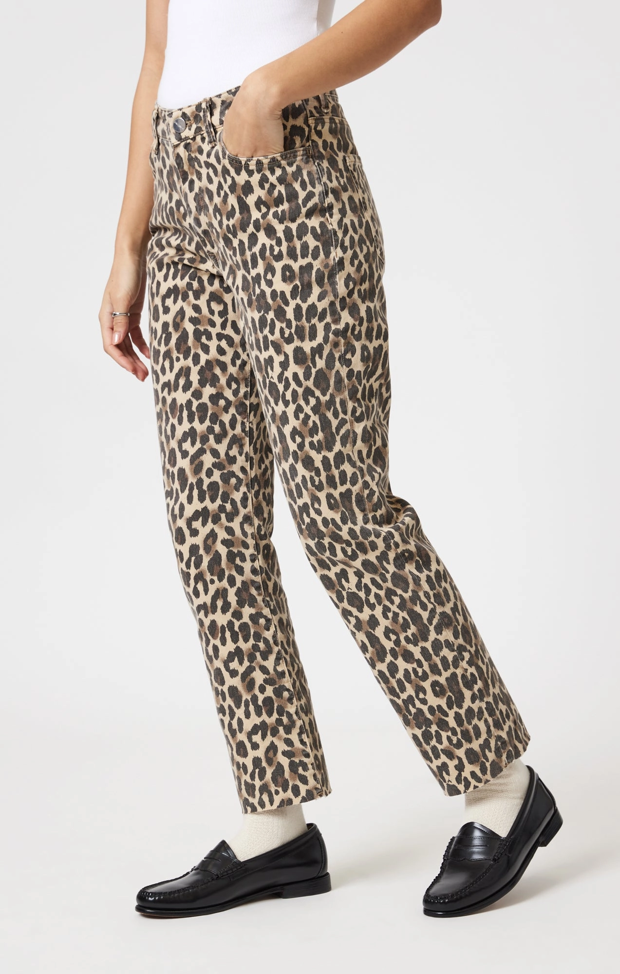 NEW YORK STRAIGHT LEG IN LEOPARD DENIM