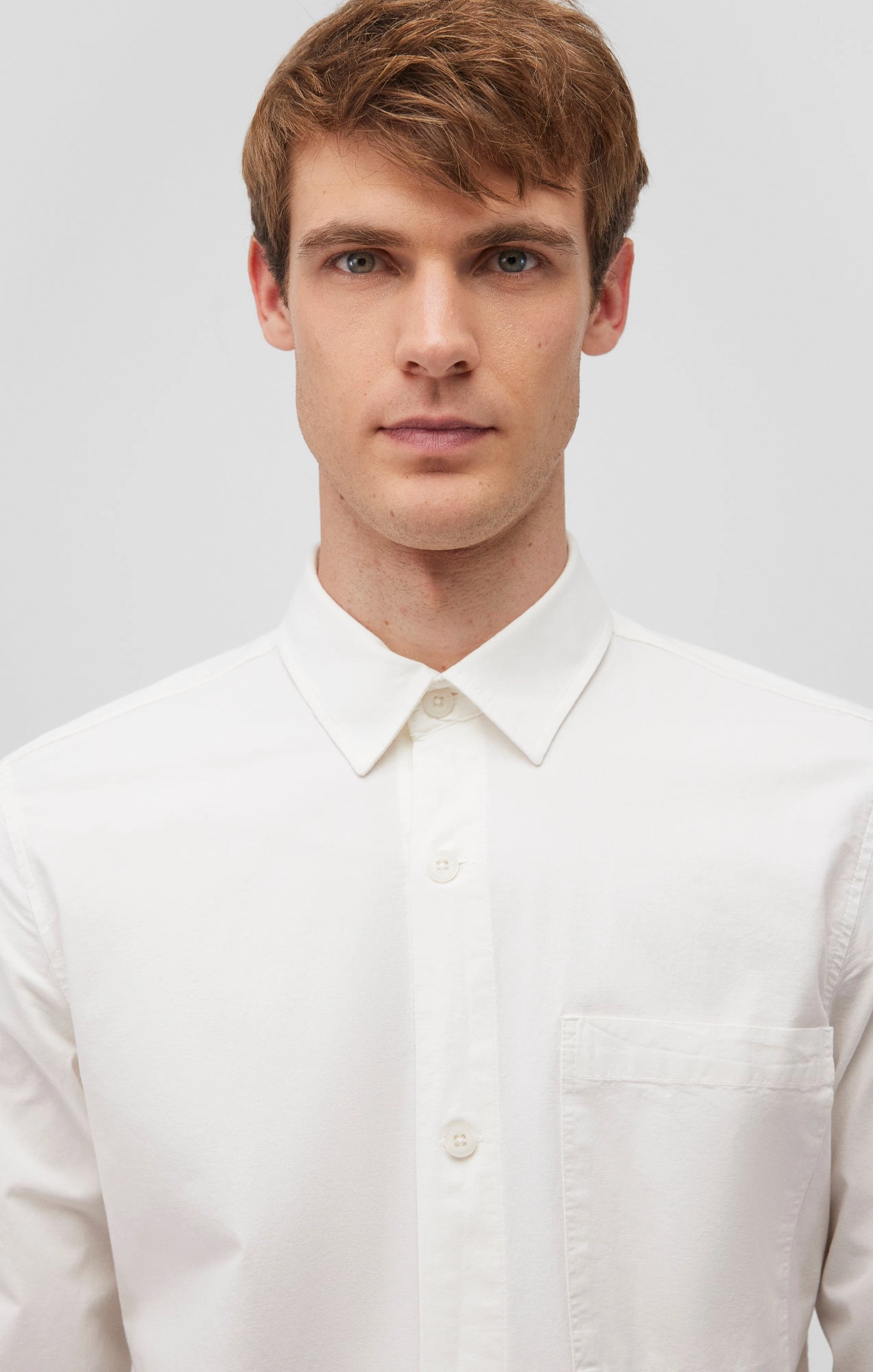 ONE POCKET BUTTON-UP SHIRT IN ANTIQUE WHITE
