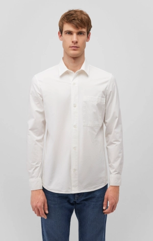 ONE POCKET BUTTON-UP SHIRT IN ANTIQUE WHITE