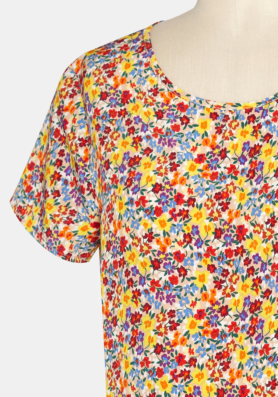 One With the Wildflowers Peplum Top