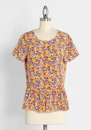 One With the Wildflowers Peplum Top