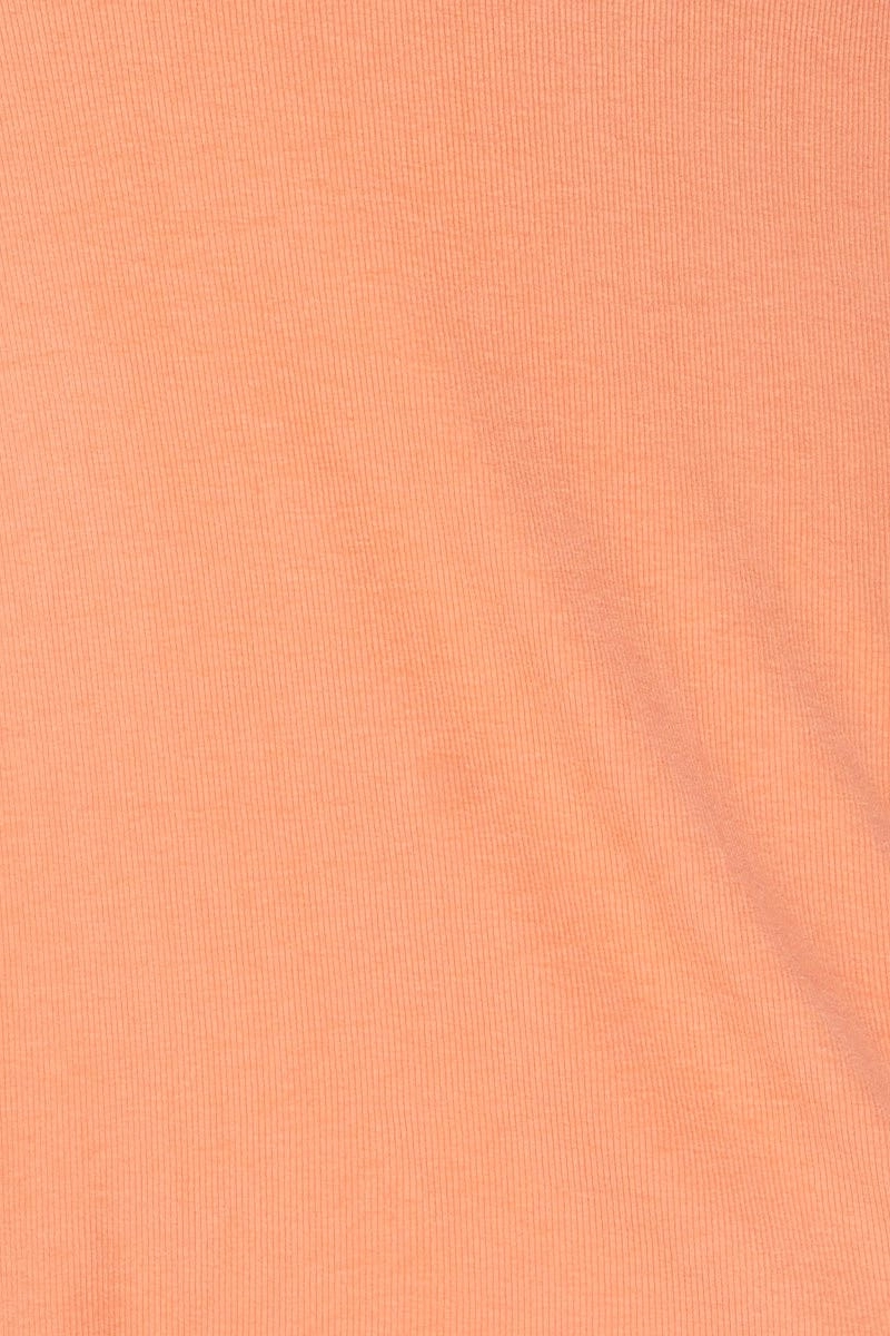 Orange Ribbed Maxi Skirt