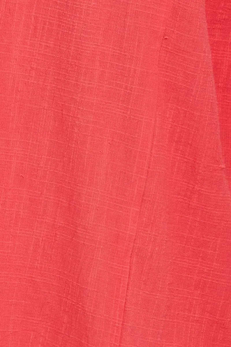 Pink Wide Leg Pants Elastic Waist