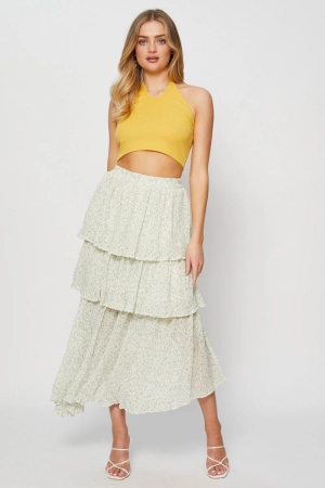 Print Cancan Layered Skirt
