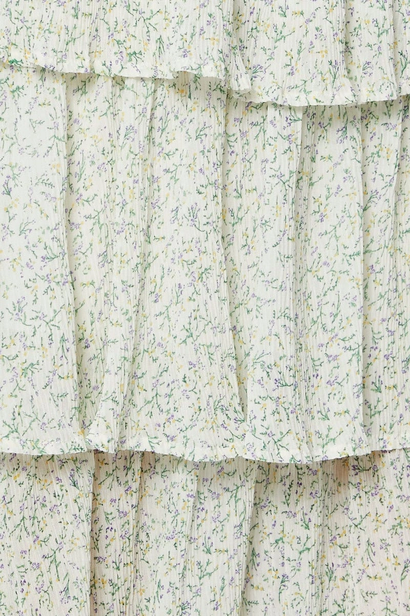 Print Cancan Layered Skirt
