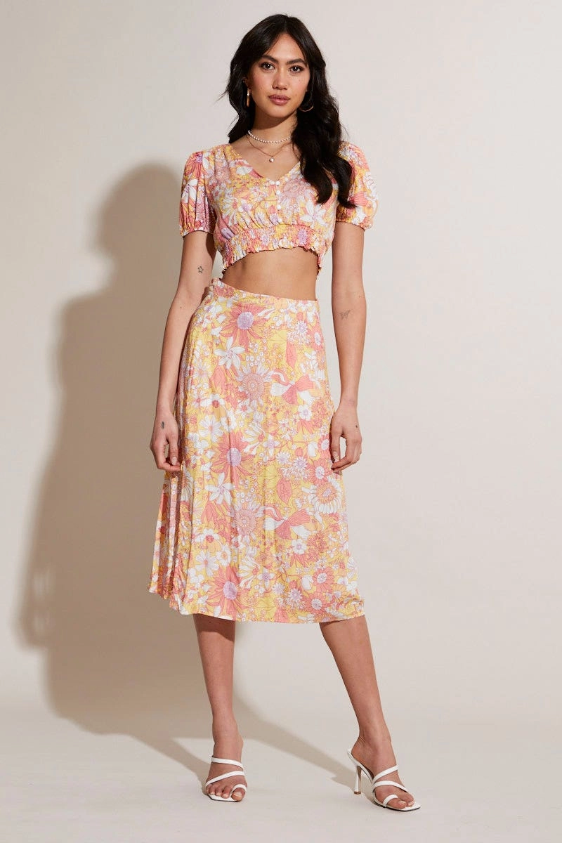 Print Crop Top Short Sleeve