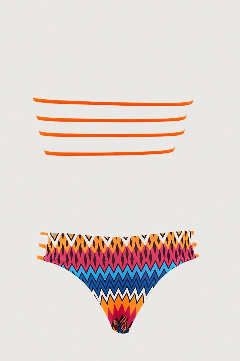 Print Ladder Detail Two Piece Bikini