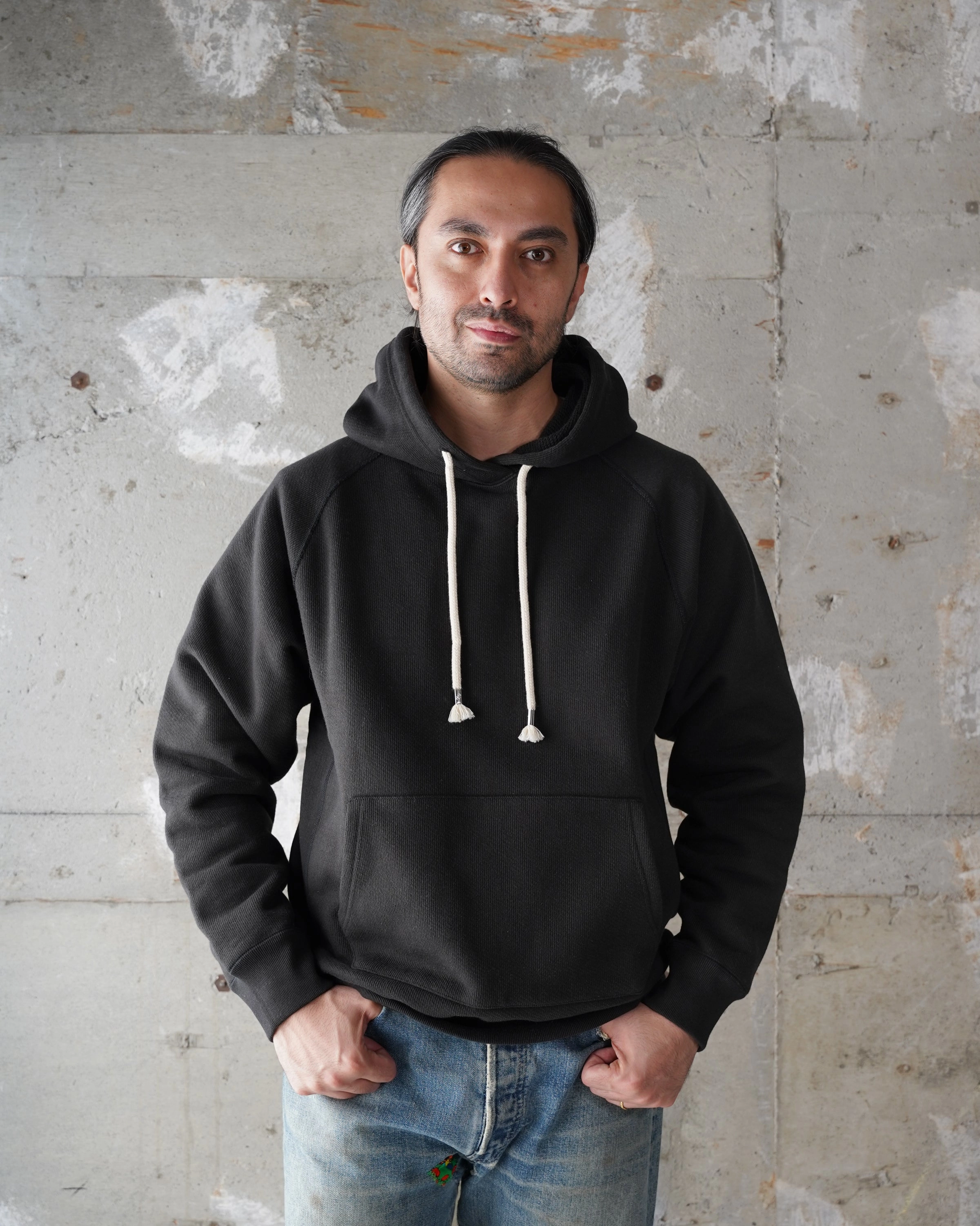 Pullover Hoodie - 876gsm Double Heavyweight French Terry - Sumi Black