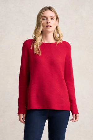 Purl Cotton Jumper - Rouge