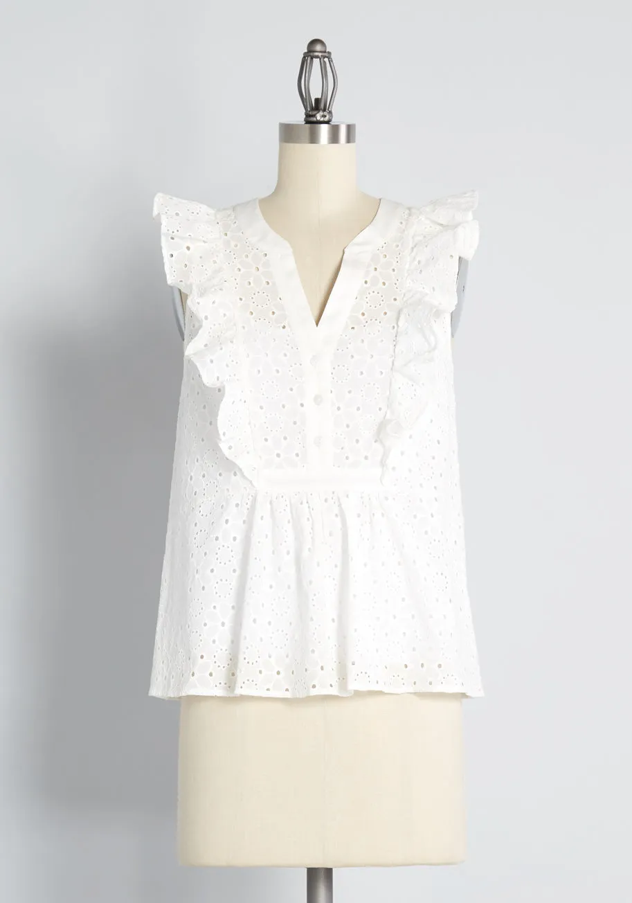 Rodeo Doll Eyelet Embroidered Blouse