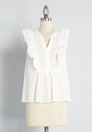 Rodeo Doll Eyelet Embroidered Blouse