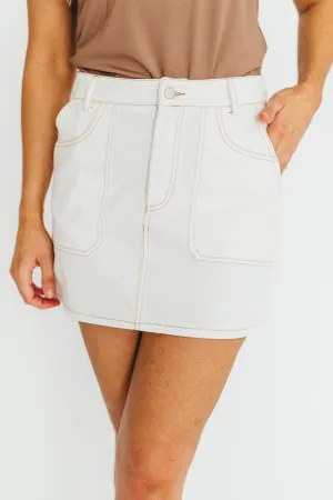 Rosalyn Mini Skirt in Ecru