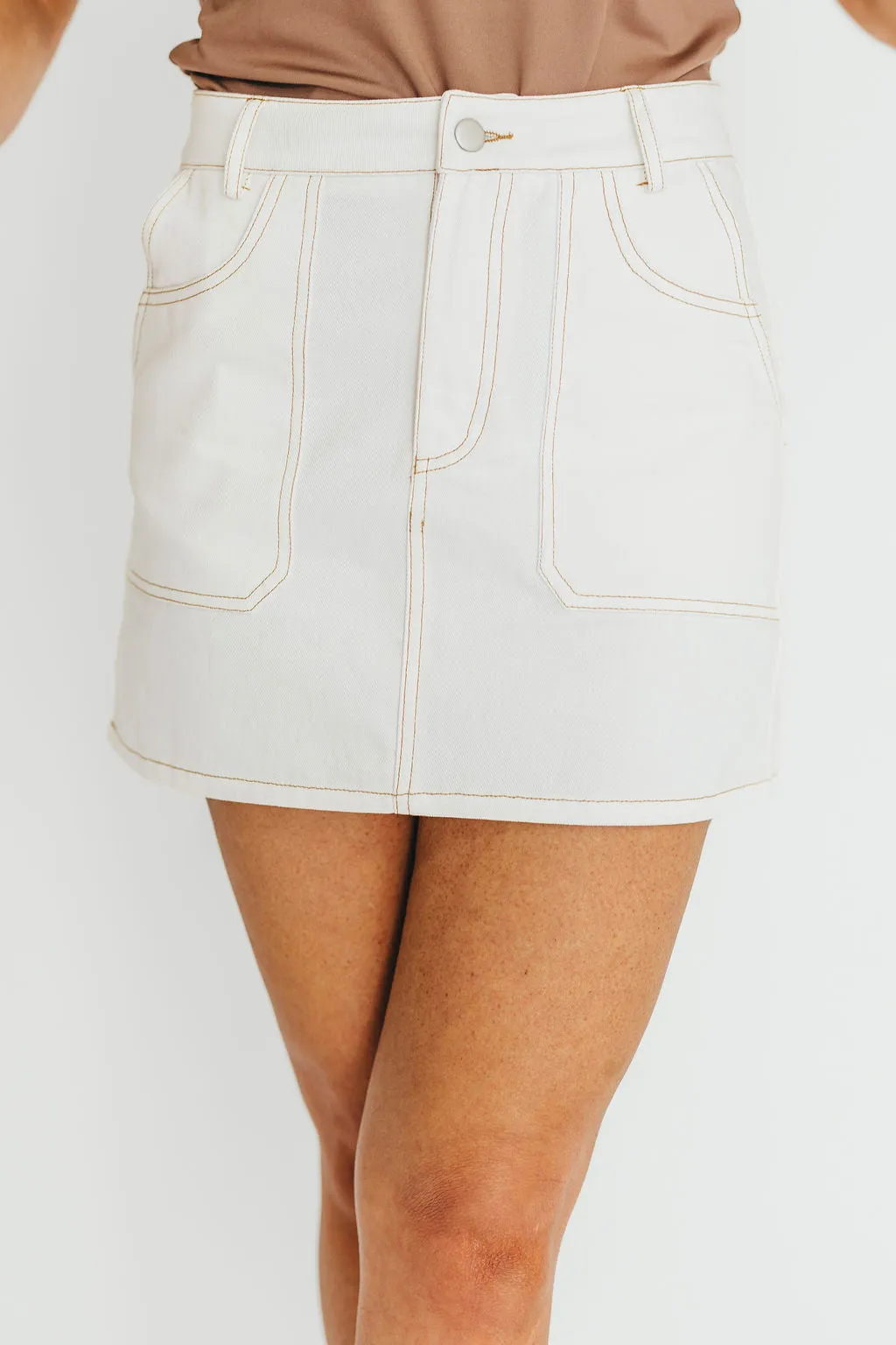 Rosalyn Mini Skirt in Ecru