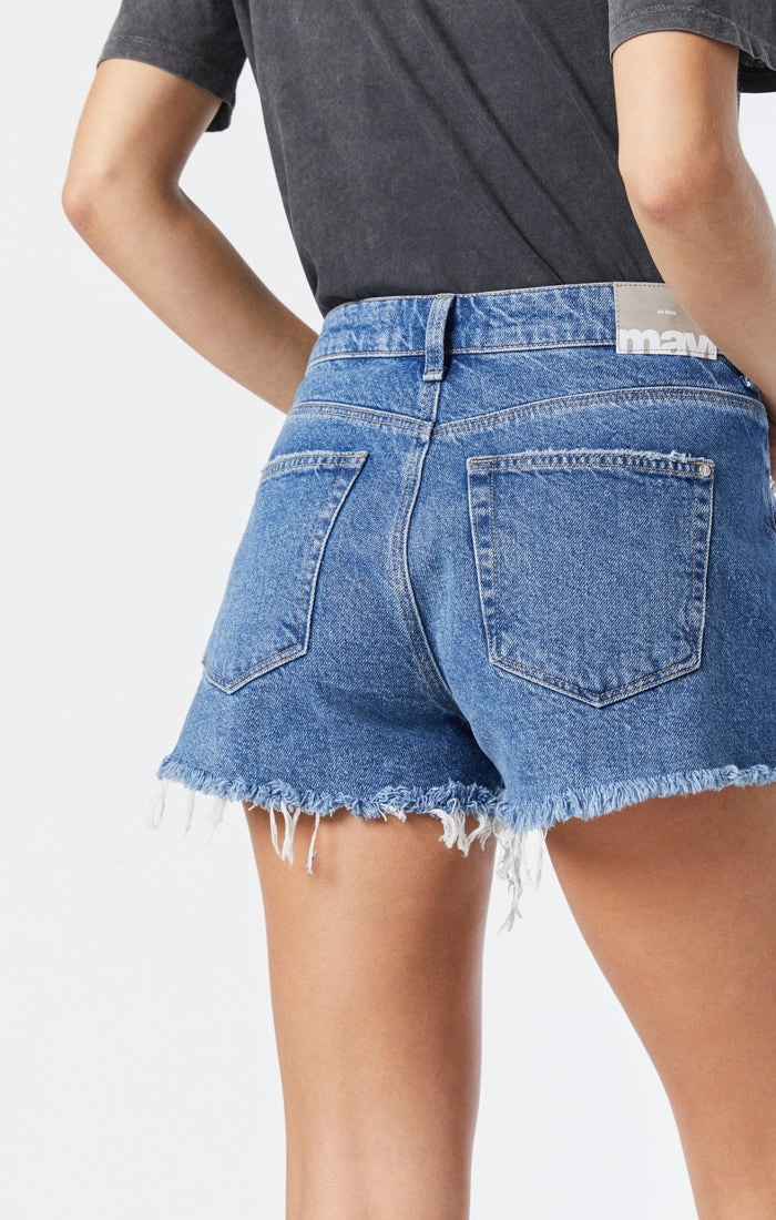 ROSIE BOYFRIEND SHORT IN DARK BLUE DENIM