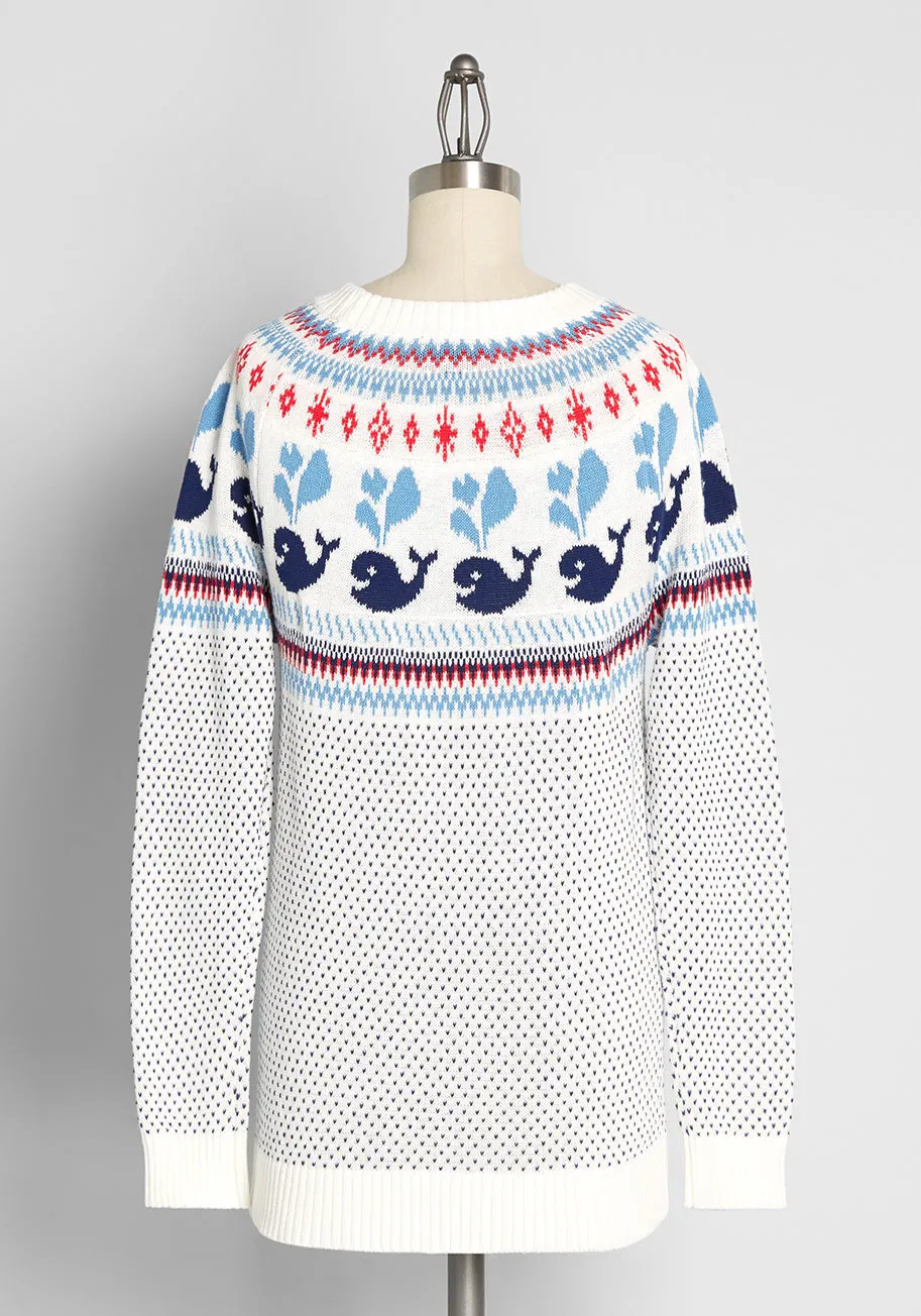 Sailing With Whales Fair Isle Sweater