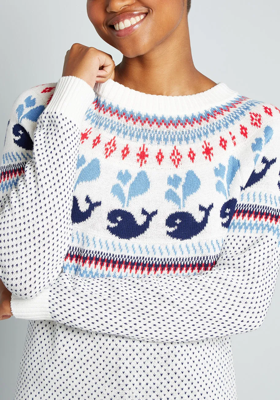 Sailing With Whales Fair Isle Sweater