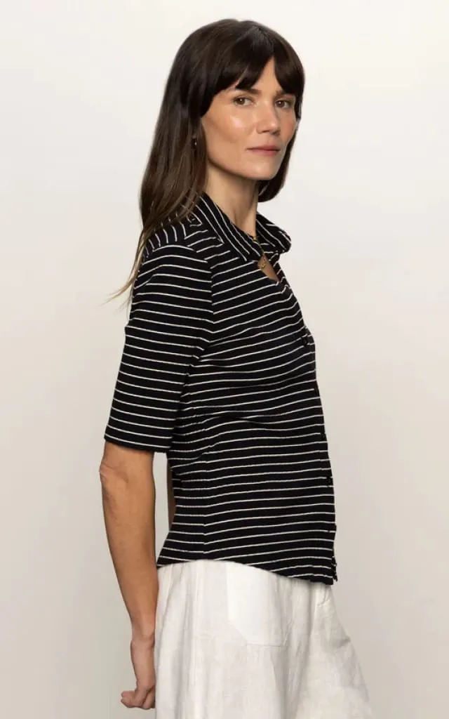 Sanctuary- Half Sleeve Ribbed Knit Tee